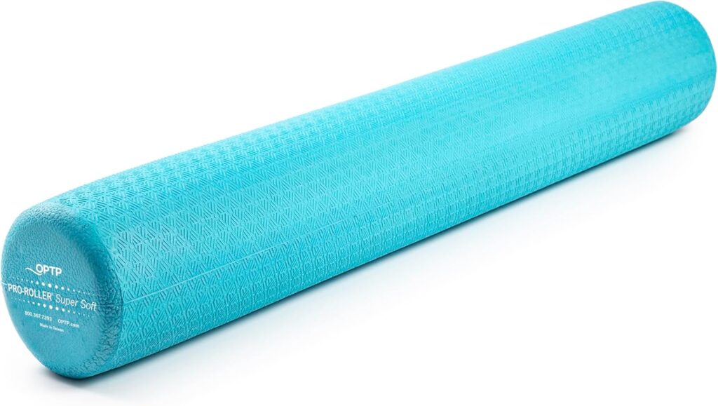OPTP PRO-Roller Super Soft Density Foam Roller 36 in – Light Blue Low Density Foam Roller for Exercise, Gentle Massage, and Physical Therapy 36″ x 6″ Round