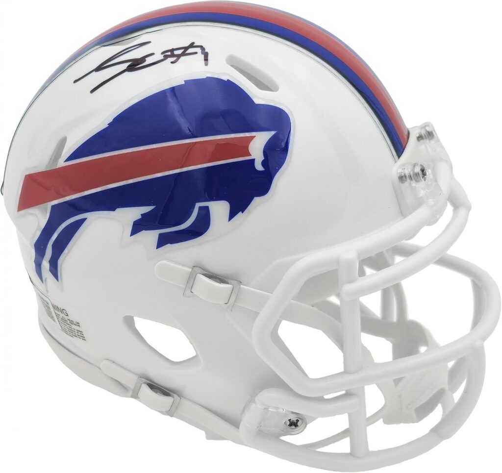 James Cook Autographed Buffalo Bills Speed Mini Helmet Beckett BAS Witness Stock #236176 – Autographed NFL Mini Helmets