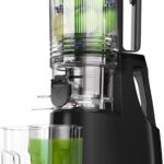 Cold Press Juicer, 6.5″ Wide Feed Chute Juice Extractor Machine with Handle, High Juice Yield, 350W Professional Slow Masticating Juicer for Whole Vegetables & Fruits, Easy to Clean for Batch Juicing