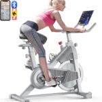 HARISON Semi-Commercial Exercise Bike 400 lbs Capacity, Magnetic Stationary Bikes for Home Gym with Bluetooth & Tablet Holder & Comfortable Seat Cushion