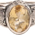 NOVICA Artisan Handmade Men’s Citrine Ring 6carat from India .925 Sterling Silver Single Stone Gemstone Birthstone ‘Magnificent Glitter’