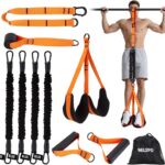 WELSPO Pull Up Assistance Bands, Resistance Bands for Pull Up Bar Workout, Adjustable Heavy Duty Pull Up Assist Equipment with 4 Assistance Bands for Home Gym Strength Training & Full Body Workout