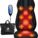 CooCoCo Vibration Back Massager with Heat, 2025 Christmas Birthday Gifts for Mom Dad Him Men Husband, Massage Chair Pad with 8 Vibrating Motors & 2 Levels Heat, Heated Seat Cushion for Home Office Use