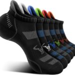 BULLIANT Men Running Socks 6Pairs-Ankle Athletic Socks Wicking Cushioned for Men Walking-Arch Compression Support