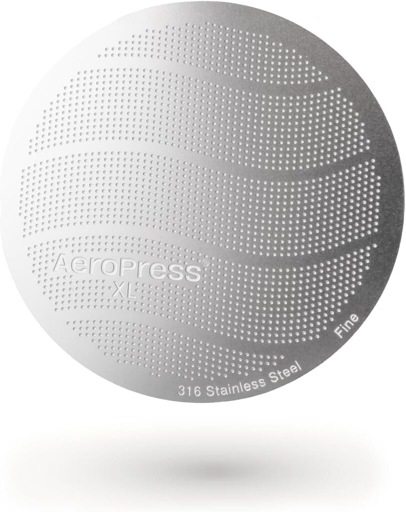 AeroPress XL 316 Stainless Steel Reusable Filter, Durable Metal Coffee Filter, Sustainable, Eco-Friendly, Travel-Friendly, Fits XL Size AeroPress Manual Coffee Makers