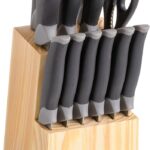 Oster Lindbergh 14 Piece Stainless Steel Cutlery Kitchen Knife Block Set, Black – Cuchillos Para Cocina