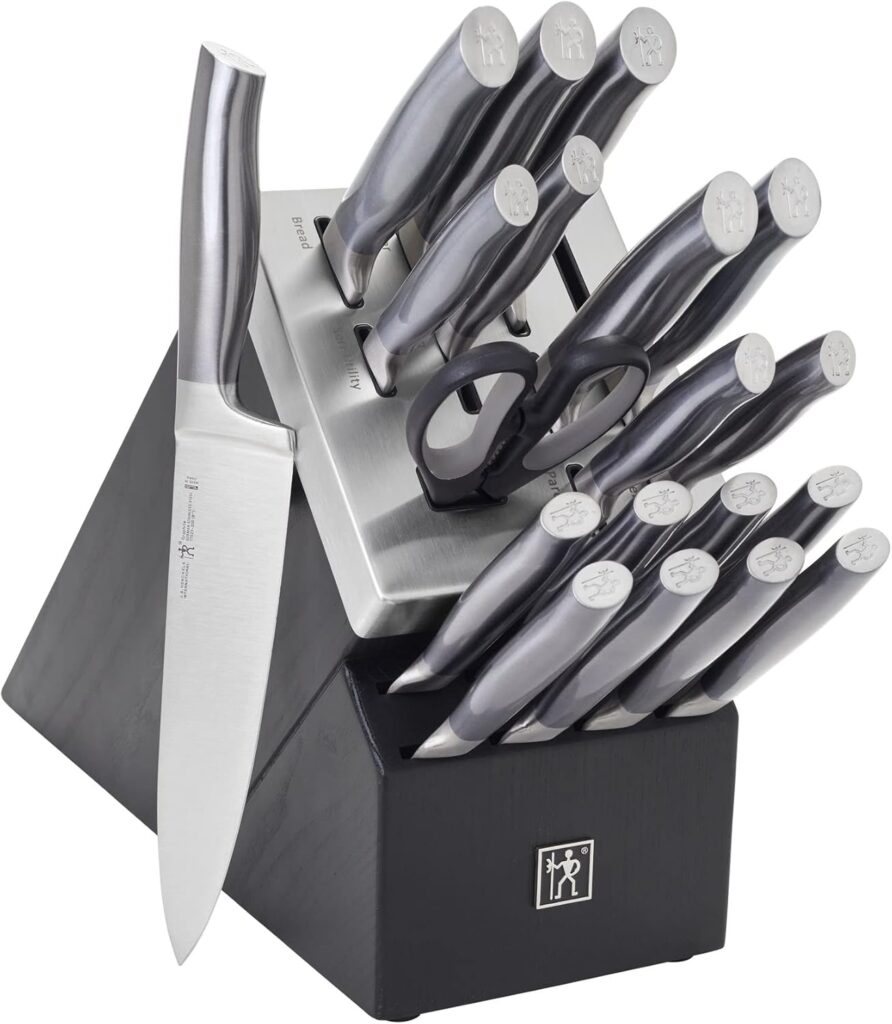 HENCKELS Graphite 20-pc Self-Sharpening Knife Set with Block – Black