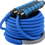 23 FT Long Jump Rope for Kids Adults,Double Dutch Jump Rope,Adjustable Skipping Ropes with High-strength Nylon Braided Rope Core,360°Rotation Not Entangled,Long Enough for 4-6 Jumpers.Blue