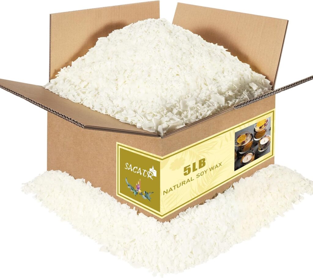 SACATR 5LB Soy Wax for Candle Making, 100% Soy Wax – Natural Candle Wax- No additives and Pure, Premium Quality Candle Wax for Candle Making