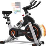 YOSUDA Exercise Bike, Brake Pad Stationary Bike for Home with Exclusive App, Magnetic Indoor Cycling Bike with 300 lb Weight Capacity, Low Noise, Tablet Holder and Fitness Courses for Weight Loss