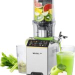 Cold Press Juicer, Touchscreen Juicer Machines with 4.5” Wide Feed Chute, Stainless Steel Masticating Juicers Easy to Clean, Ergonomic Operational Panel Design, High Juice Yield, Silver
