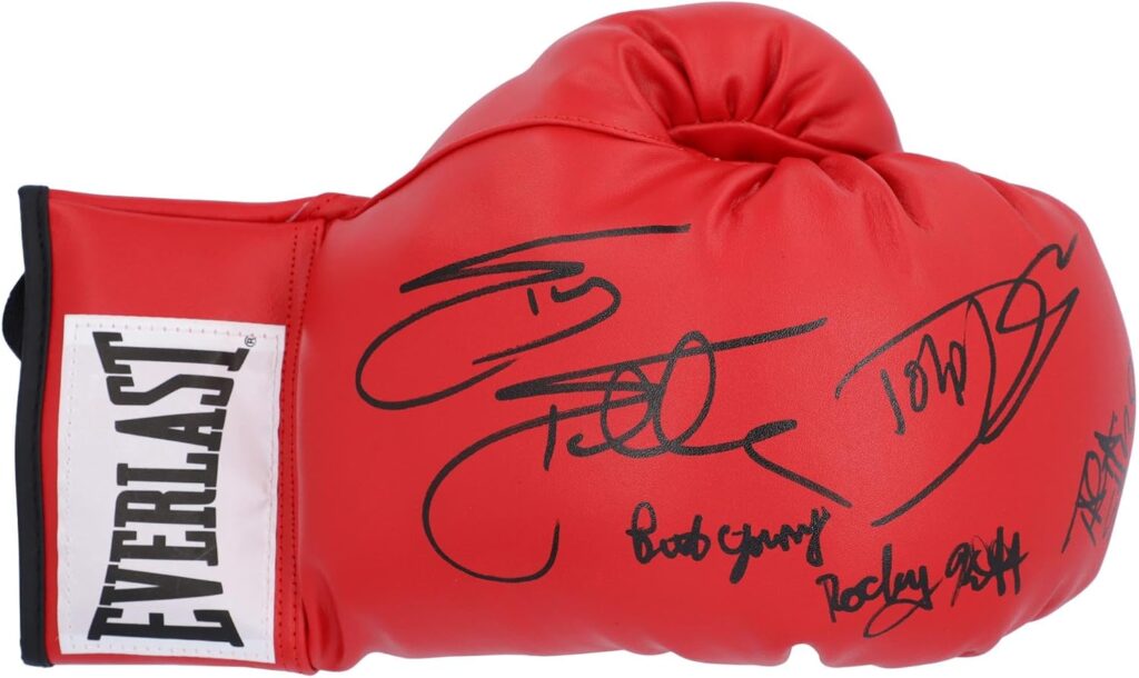 Rocky IV Cast Autographed Boxing Glove with 5 Signatures – Autographed Boxing Gloves