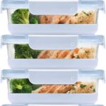 Ello Duraglass 3.4 Cup Meal Prep Sets 10Pc, 5 Pack Set- Glass Food Storage Container with Silicone Boot and Airtight BPA-Free Plastic Lids, Dishwasher, Microwave, and Freezer Safe, Halogen Blue