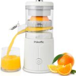 Pukomc Electric Citrus Juicer, Portable Rechargeable Orange squeezer and Lemon Juicer with USB-C, Easy to Clean,White Machine