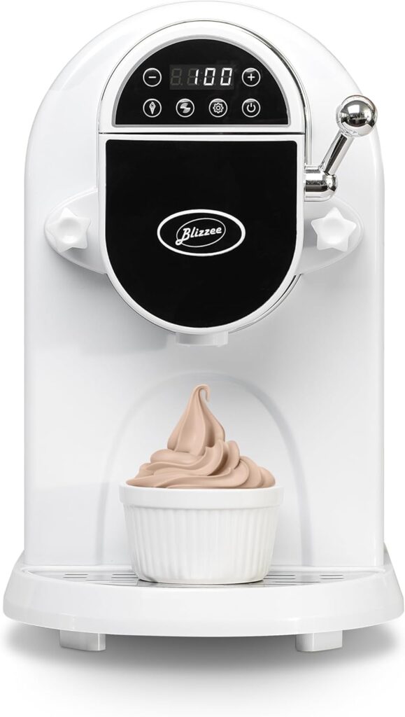 Soft Serve Ice Cream Machine 1.25Qt | No Pre-Freezing Automatic Ice Cream Maker | Built-In Compressor | LED Digital Display | Perfect for Soft Serve, Frozen Yogurt, Dairy Free Options and More