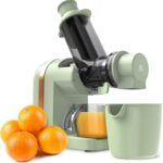 Greater Goods Cold Press Juicer, Powerful Slow Masticating Juice Extractor with Quiet Motor for Fruits and Vegetables, High Juice Yield, Easy to Clean, Sage Green