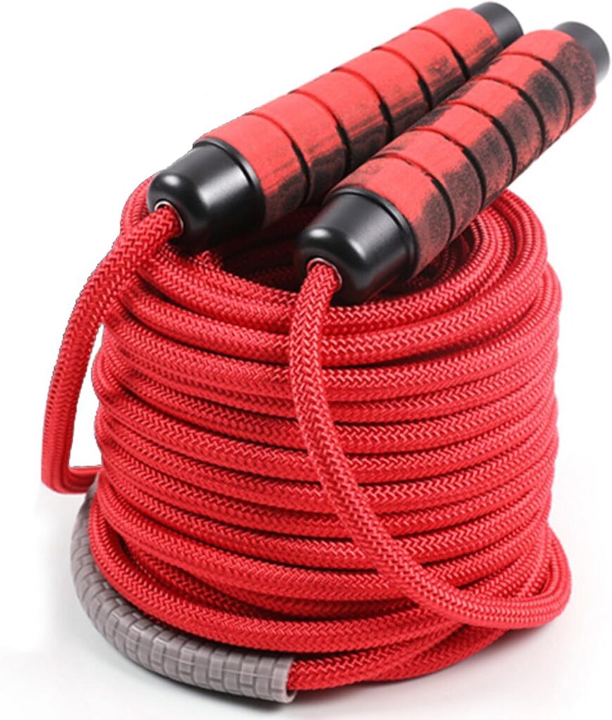 30 FT Long Jump Rope for Kids Adults,Double Dutch Jump Rope,Adjustable Skipping Ropes with High-strength Nylon Braided Rope Core,360°Rotation Not Entangled,Long Enough for 6-10 Jumpers.