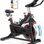 MERACH Magnetic Exercise Bike, Indoor Cycling Bike with Self-Developed App, 350 lbs Weight Capacity & 40 lbs Flywheel, Stationary Bike for Home Gym Fitness