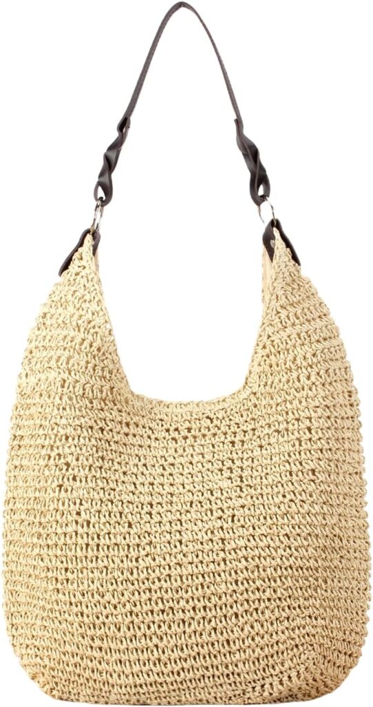 Women’s Beach Straw Bag Large Straw Summer Handbags Handmade Woven Boho Hobo Raffia Tote Bags 2025 Summer Purse