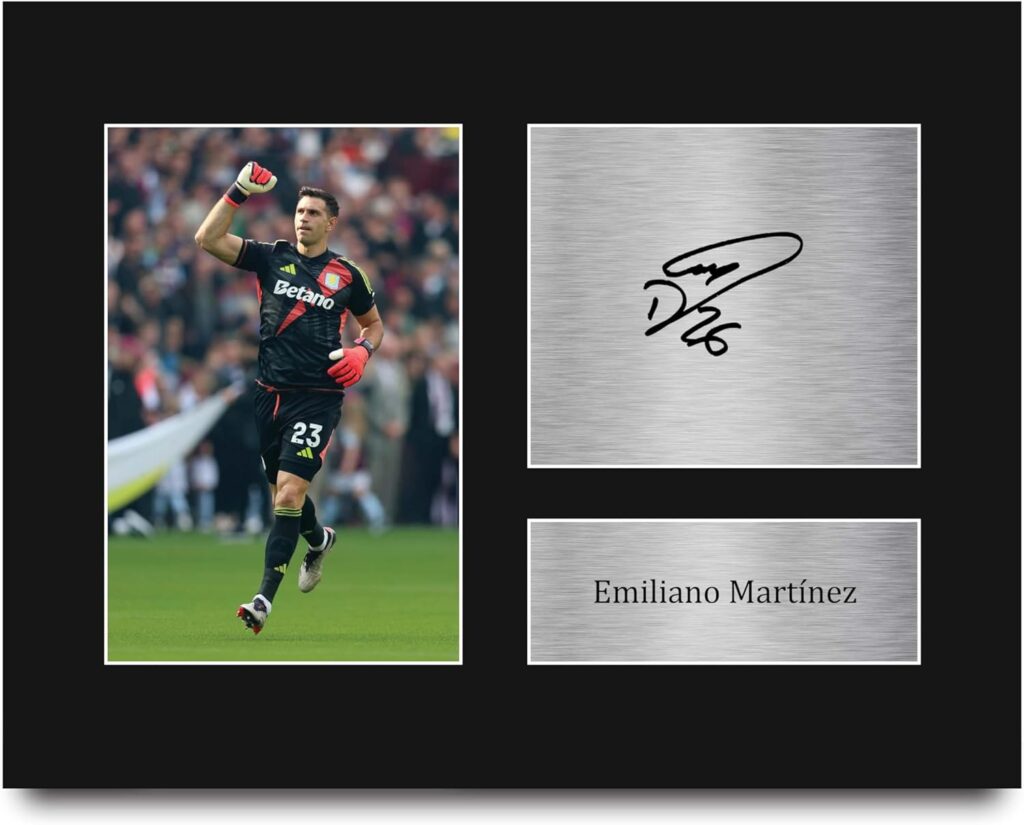 HWC Trading Emiliano Martinez Aston Villa Gifts Printed Signed Autograph Picture for Football Fans and Supporters – US Letter Size