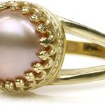 June Birthstone Ring – Delicate Pink Pearl in 14K Gold Ring Band – Handmade by Artisan – Pearl Jewelry for Women as Engagement Ring, Love Ring, Birthday Ring – With Box