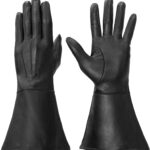 Enforcer Touch Leather Gauntlet Gloves (Unlined) Great for Motorcycle Patrol, Color Guards, and Marching Bands (Touchscreen)