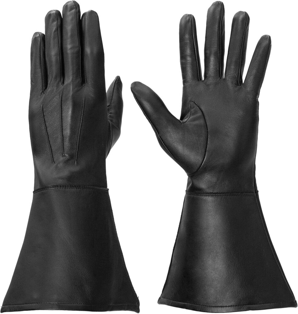 Enforcer Touch Leather Gauntlet Gloves (Unlined) Great for Motorcycle Patrol, Color Guards, and Marching Bands (Touchscreen)