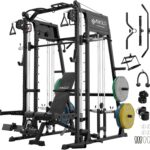 Mikolo M4 2.0 Smith Machine, All-in-One Home Gym Power Cage with LAT Pulldown & Cable Crossover, Squat Rack for Full Body Workouts