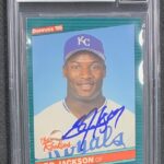 Bo Jackson 1986 Donruss Signed Baseball Rookie Card #38 Auto Graded Beckett 10