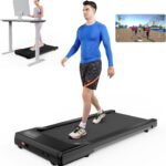 DeerRun 2025 Upgrade Walking Pad – Raceable Smart Under Desk Treadmill with Rewards Program, Quick Setup, 2.5HP, APP/Remote Control, LED Display, 300 lbs Capacity