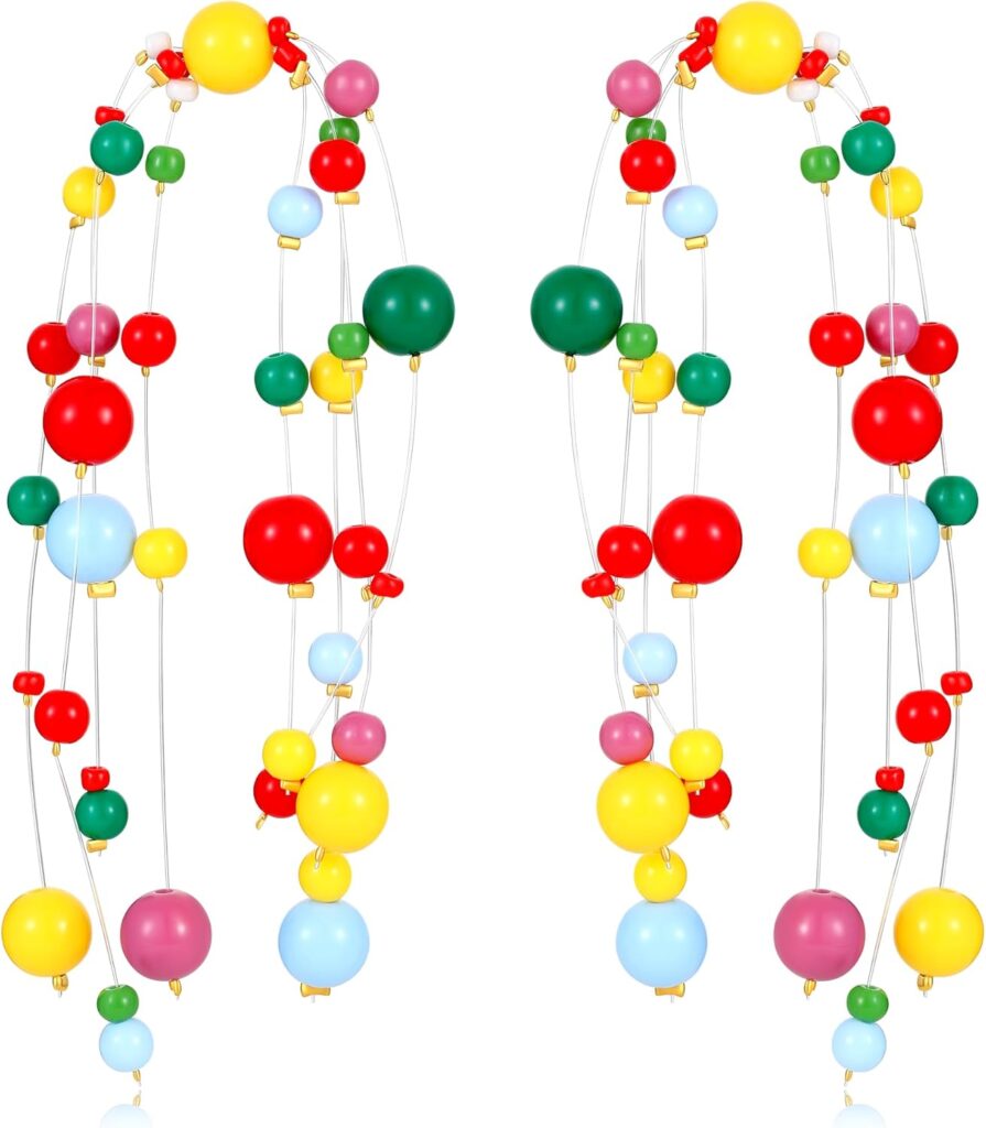 Colorful Beaded Earrings for Women – Handmade Rainbow Dangle Earrings with 925 Silver Posts, Boho Statement Jewelry for Parties, Gifts, or Everyday Style