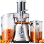 GDOR 1300W Powerful Juicer with Larger 3.4″ Feed Chute, Titanium Enhanced Cutting System, Centrifugal Juice Extractor Maker with Heavy Duty Full Copper Motor, Dual Speeds, BPA-Free, Silver