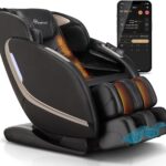 EASPEARL 2025 Massage Chair Full Body,SL-Track Zero Gravity Massage with Heat,APP Control,Airbags,Bluetooth Speaker,12 Auto Modes,3-Row Foot Rollers,Body Scan(Black)