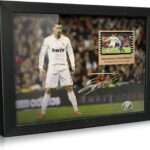 ORIMAMI Signed Ronaldo Poster Photo Desktop Framed Picture 8×6 Inches,with 1x35mm Film Mini Cell Display,Gifts for CR7 Cristiano Ronaldo Fans
