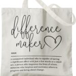 Difference Maker Sign Canvas Tote Bag -ToteBag, Thank You Gift for Women, Assistant Principal Appreciation Gifts