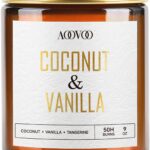 AOOVOO Coconut Vanilla Candles – 9 oz Scented Candles, Aromatherapy Candle, Soy Candle for Home Scented