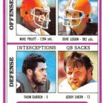 1980 Topps #376 Mike Pruitt/Dave Logan/Thom Darden/Jerry Sherk Cleveland Browns TL NFL Football Card NM-MT