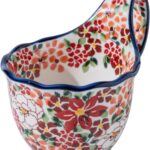 ALMA Handpainted Microwavable Soup Bowl with Loop Handle 18.6oz, Cereal Bowl With Handle Great for Berry, Fruits, Chili, Stew, Ice cream,Floral Soup Mug for Women