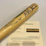 Willie Mays Bobby Thomson Shot Heard Round The World Multi Signed Bat JSA COA – Autographed MLB Bats