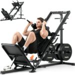 Mikolo Leg Press Hack Squat Machine Combo, Leg Press Machines for Home Gym with Linear Bearing, Hack Squat Machine with Rear and Front Band Pegs, Leg Machine for Full Range Leg Training