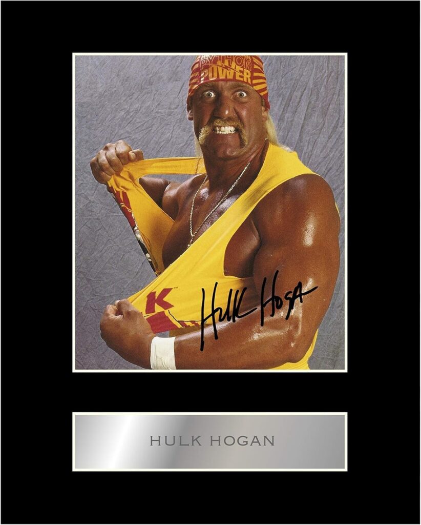 Pre Printed Digitally Signed Hulk Hogan Mounted Photo Display #33 Printed Autograph Picture 10×8 Inch Mount