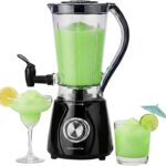 OVENTE Margarita Machine and Frozen Drink Maker with 350W Power, Easy Spout Dispenser, Stainless Steel Blade, 48-Ounce Electric Blender for Smoothies, Margaritas, Daiquiris and Slushies, Black BPM12B