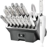 Klaus Meyer Stahl 19 Piece High Carbon Exclusive German Steel Knife Block Set (White)