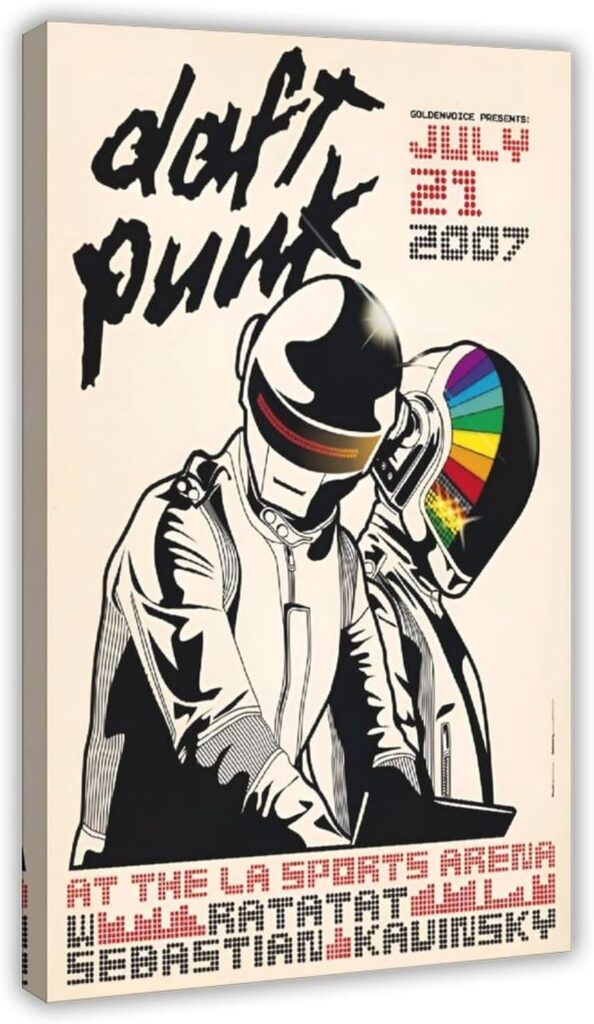 Print Painting Daft Punk , Random Access Memories Signed Poster Aesthetic Canvas Wall Art Prints – Modern Abstract Painting for Bedroom, Living Room & Office Decor Frame-style 08x12inch(20x30cm)