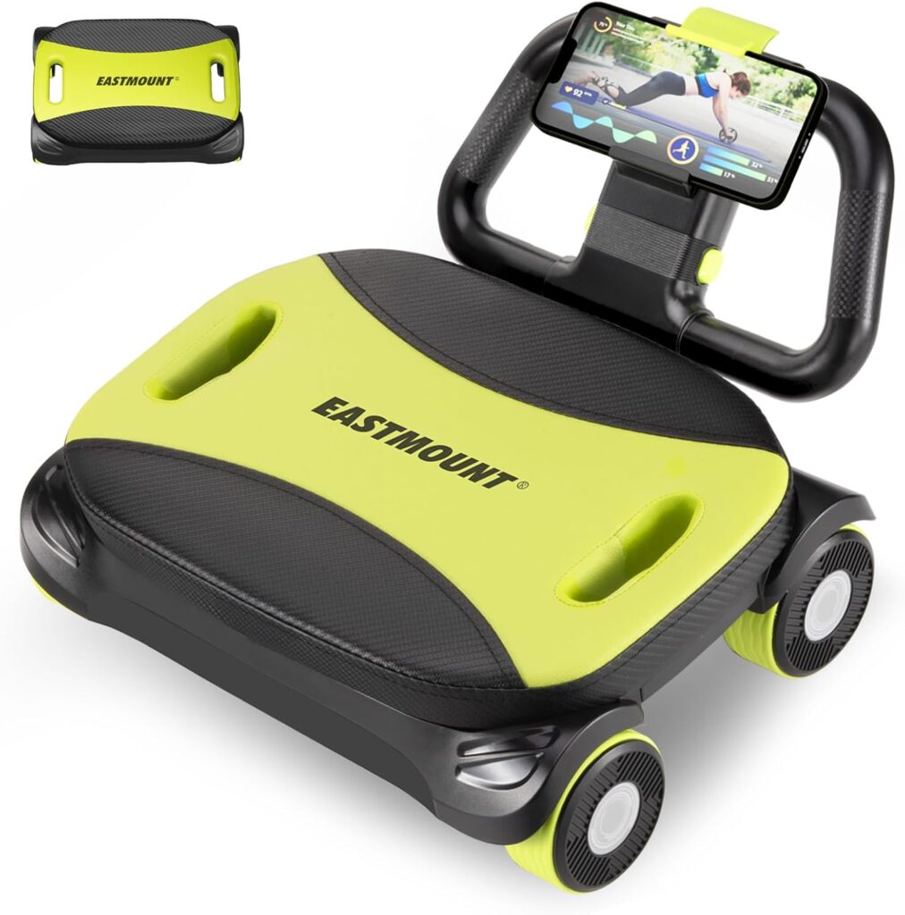 EAST MOUNT Ab Roller Wheel – Ab Roller with Elbow Support for Core Workout Belly Fat Automatic Rebound Abdominal Wheel for Women Men Home Gym Equipment