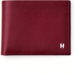 Wallet for Men, Slim Minimalist RFID Full Grain Leather, Handcrafted Bifold, 6 Card Slots, Gift Box Pouch, Christmas Birthday, Burgundy