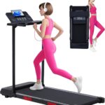 Walking Pad Treadmill with Handle Bar, 3.5HP Compact Electric Walking Pads Treadmills with Handles for Home Apartment Small, 0.6-10MPH Portable Foldable Folding Small Treadmill Home, 400LBS Capacity