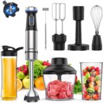 Ganiza Immersion Blender 8 in 1 Hand Blender Max 1000W Heavy Duty Motor, 16 Speed Mode Handheld Blenders Immersion Stainless Steel Sitck Blender Includes 8 Total Pieces