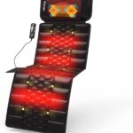 Massage Mat, Detachable Neck Massager, Full Body Vibration Heating, Massage Pad with 10 Vibrating Motors and 9 Speed Settings for Home Office Use, Gift for Men Women Parents Christmas,Black