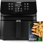 COSORI 12-in-1 Air Fryer 5.8QT, Toast, Bake, Nutrition Facts for 100+ In-App Recipes, AdaptIQ Tech Fast Cook, for Main & Side Dishes, Snacks, Leftovers, Detachable Square Basket, Dishwasher Safe